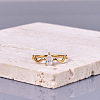 Teardrop 304 Stainless Steel with Clear Cubic Zirconia Finger Rings for Women FS-WG6614B-01-1