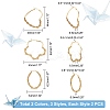 Unicraftale 6 Pairs 6 Style Heart & Flower & Oval 304 Stainless Steel Wire Wrapped Hoop Earrings EJEW-UN0001-84-6
