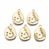 Brass Micro Pave Clear Cubic Zirconia Pendants KK-T063-73G-NF-1