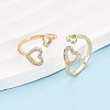 Brass Micro Pave Cubic Zirconia Cuff Rings for Women KK-T071-73G-1
