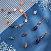 80Pcs 5 Color Natural Agate Connector Charms FIND-HY0001-39-4