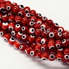 Handmade Evil Eye Lampwork Round Bead Strands LAMP-L055-10mm-10-1