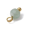 8Pcs 8 Styles Natural Agate & Carnelian & Green Aventurine & Amethyst & Aquamarine Faceted Round Charms PALLOY-JF03451-6