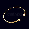 Perfect Design Real 18K Gold Plated Brass Torque Cuff Bangle BJEW-EE0001-05-3