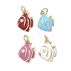 Brass Enamel Pendants KK-K368-12G-1