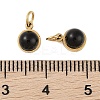 Ion Plating(IP) Natural Black Onyx(Dyed & Heated) Half Round Charms with Jump Ring STAS-A097-05G-10-3