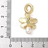 Brass Micro Pave Clear Cubic Zirconia European Dangle Charms KK-D502-02G-3