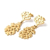 Leaf Ion Plating(IP) 304 Stainless Steel Stud Earrings for Women EJEW-L287-013G-1