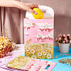 6Pcs 2 Styles Flower Printed Rectangle Paper Gift Bags with Hole Handles ABAG-TA0001-54-6
