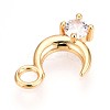 Brass Micro Pave Clear Cubic Zirconia Pendants KK-T075-50G-2