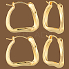 3Pairs Ion Plating(IP) 304 Stainless Steel Trapezoid Hoop Earrings for Women EJEW-BBC0001-40-6