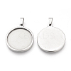 Tarnish Resistant 201 Stainless Steel Pendant Cabochon Settings STAS-S073-06P-1