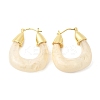 Brass Resin Hoop Earrings EJEW-P333-11D-G01-4