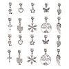 50Pcs 10 Styles Tibetan Style Alloy European Dangle Charms PALLOY-CJ0002-74-1