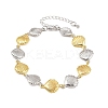 Shell Shape Brass Link Chain Bracelets for Women BJEW-K248-07C-GP-4