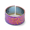 Ion Plating(IP) 304 Stainless Steel Eye Open Cuff Ring for Women RJEW-M149-35RC-1