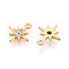 304 Stainless Steel Rhinestone Charms STAS-N110-42G-2