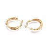 Twist Brass Hoop Earrings EJEW-T047-99G-2