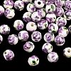 Floral Printed Porcelain Beads PORC-Q199-6mm-01-1