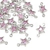 SHEGRACE Brass Pave Cubic Zirconia Star Connector Charms XGRQ2O212-441B-P-1