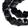 Dyed & Heated Natural Black Agate Beads Strands G-T138-39-3