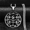 201 Stainless Steel Hollow Cut Demon Seal Sigil Pendant Necklaces LS-NJEW-H065-25P-1