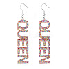 Bling Acrylic Word Queen Dangle Earrings LS-GIPO-PW0001-017O-1