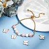 4Pcs Brass Pave Freshwater Shell Butterfly Charms KK-BBC0016-61-4