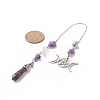 Natural Amethyst Pointed Dowsing Pendulums PALLOY-JF02009-03-2