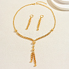 Vintage Alloy Hollow Round Tassel Earrings & Necklaces for Women GB9842-5