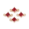 Brass Pave Glass Rhombus Links Connector Charms X1-GLAA-Q088-001J-1