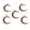 Brass Micro Pave Clear Cubic Zirconia Pendants KK-C100-20G-1