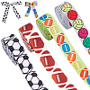 20M 4 Styles Polyester Sport Ball Print Grosgrain Ribbons OCOR-PH0003-97-7