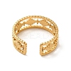 Ion Plating(IP) 304 Stainless Steel Rhombus Open Cuff Ring for Men Women RJEW-E066-05G-3