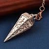 Rack Plating Brass Cone Dowsing Pendulum Pendants AJEW-G064-01RG-2