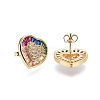 Brass Micro Pave Cubic Zirconia Stud Earrings EJEW-L224-10G-2