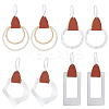 4 Pairs 4 Styles Round & Rectangle & Polygon & Ring Brass Dangle Hoop Earrings EJEW-AN0003-06-1