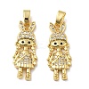 Girl Brass Micro Pave Cubic Zirconia Pendants KK-M325-15B-G-1