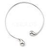 304 Stainless Steel Teardrop Open Cuff Choker Necklaces for Women NJEW-R003-01P-01-2