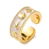 Brass Enamel Cuff Open Rings KK-E807-01G-4