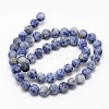 Natural Blue Spot Jasper Round Bead Strands G-D679-6mm-2