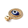 Lampwork Evil Eye Pendants with Clear Cubic Zirconia ZIRC-L102-11G-04-4