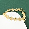 Brass Micro Pave Clear Cubic Zirconia Link Bracelets for Women BJEW-F504-14G-3