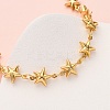 304 Stainless Steel Star Link Chain Necklaces for Women NJEW-G178-13G-3