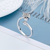 Rotatable Cat Eye Open Ring with Cubic Zirconia RJEW-Q776-01G-01-1