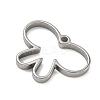 Butterfly 304 Stainless Steel Open Back Bezel Pendants STAS-K279-03A-P-2