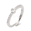 Rack Plating Brass Clear Cubic Zirconia Number 0 Adjustable Rings for Women RJEW-S407-09P-10-1