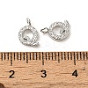 Initial Letter Brass Micro Pave Cubic Zirconia Pendants ZIRC-F008-Q-3