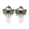 Natural Quartz Crystal Faceted Pointed Bullet Big Pendants G-Q165-01AS-04-1