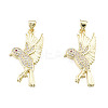 Brass Micro Pave Clear Cubic Zirconia Pendants ZIRC-N039-254-2